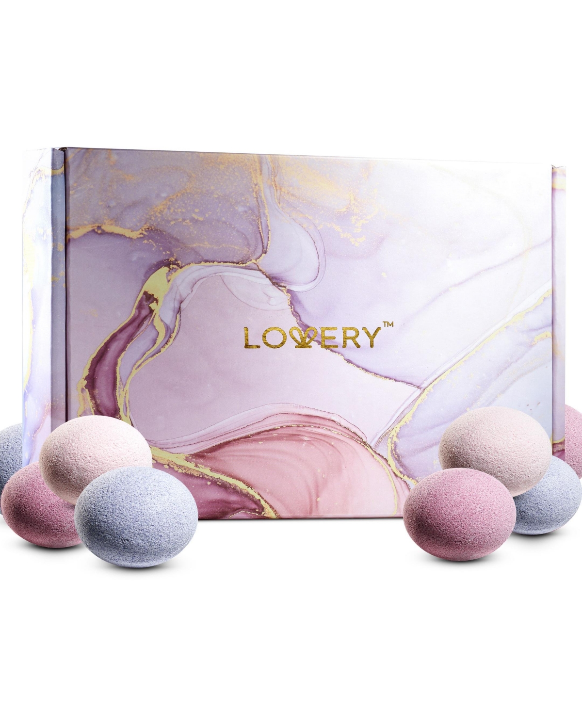 Lovery Bath Bombs Gift Set, 30pc Handmade Spa Body Care Balls in Coconut Jasmine, Cherry Blossom and Vanilla Scents