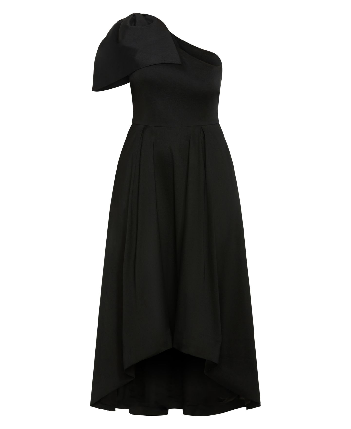 Женское платье CITY CHIC Plus Size Captivate One-Shoulder Fit & Flare Hi-Lo, цвет: Чёрный — фото 4
