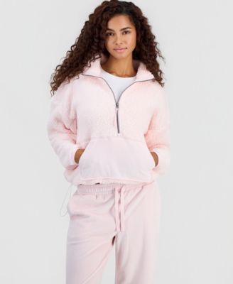 Juniors' Quarter-Zip Mock Neck Sherpa Jacket