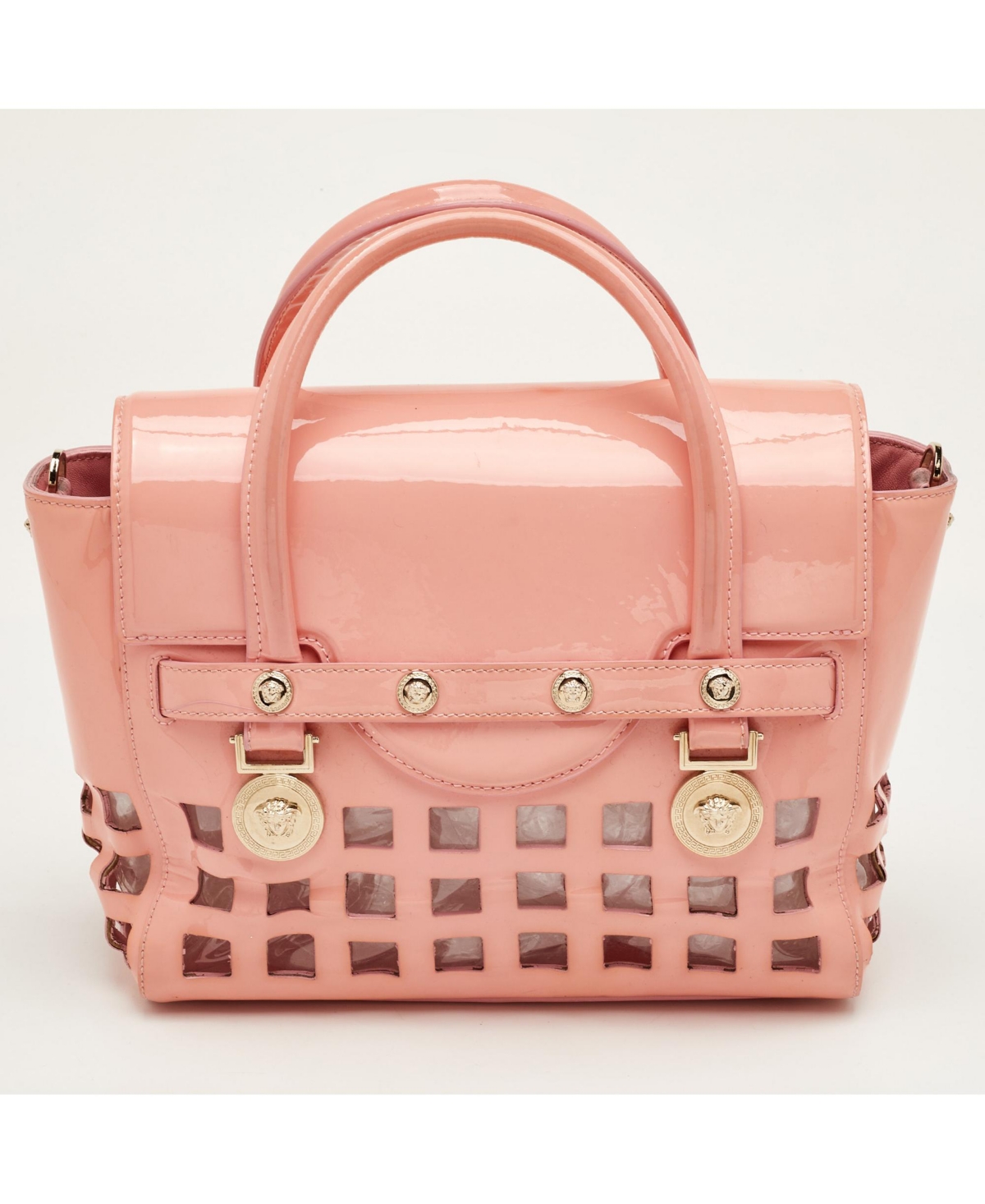 Pre-Owned Versace Women's Medusa Medallion Patent Leather and Pvc Tote