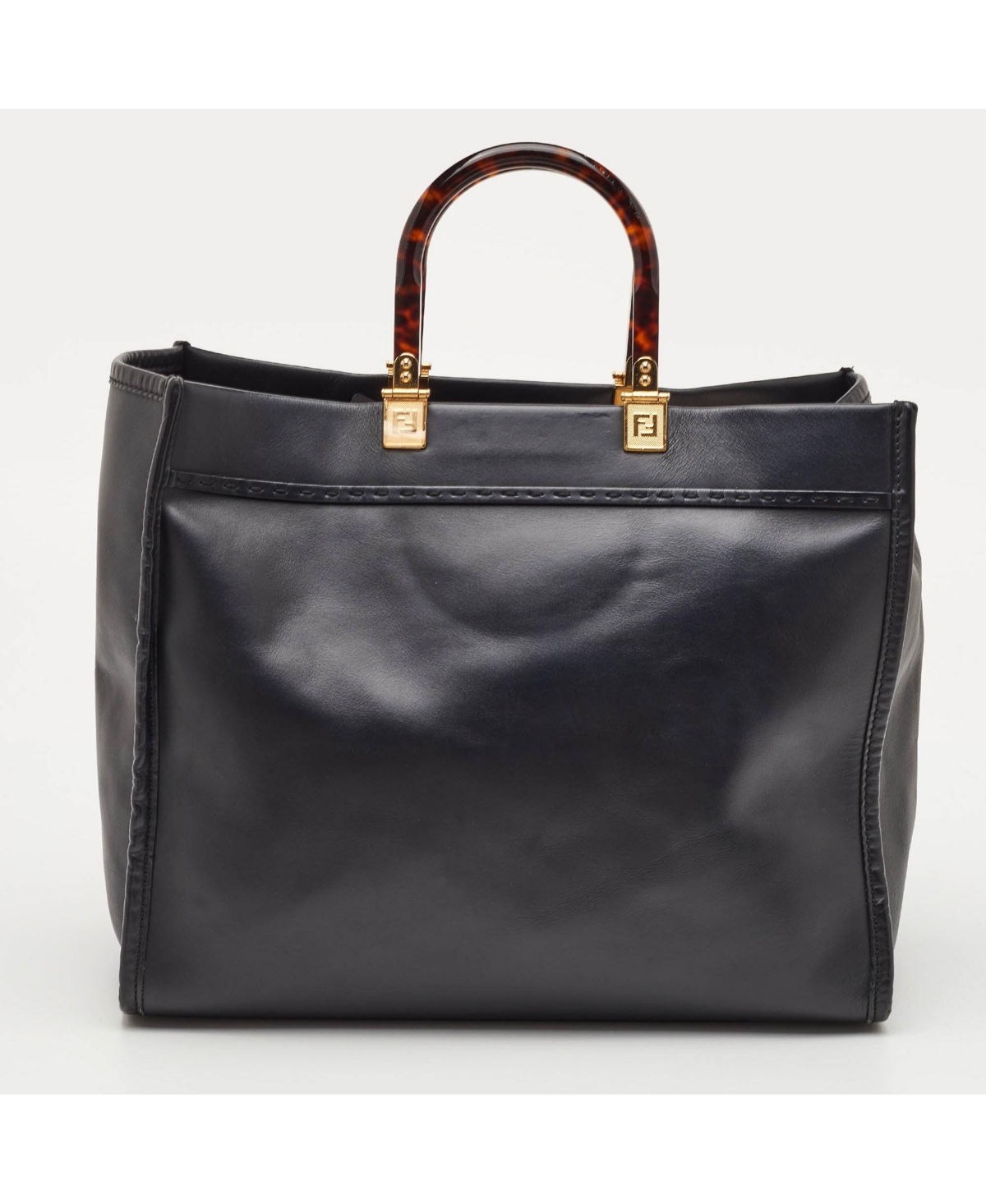 Pre-Owned Fendi Women's Sunshine Medium Leather Tote with Tortoiseshell Handles