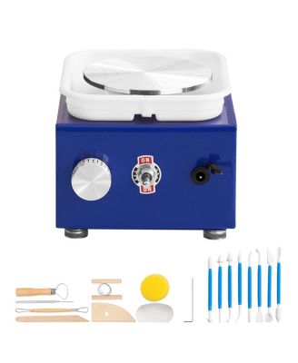 Mini Pottery Wheel, Adjustable Speed, Detachable Basin, 2 Turntables, 17 Accessories