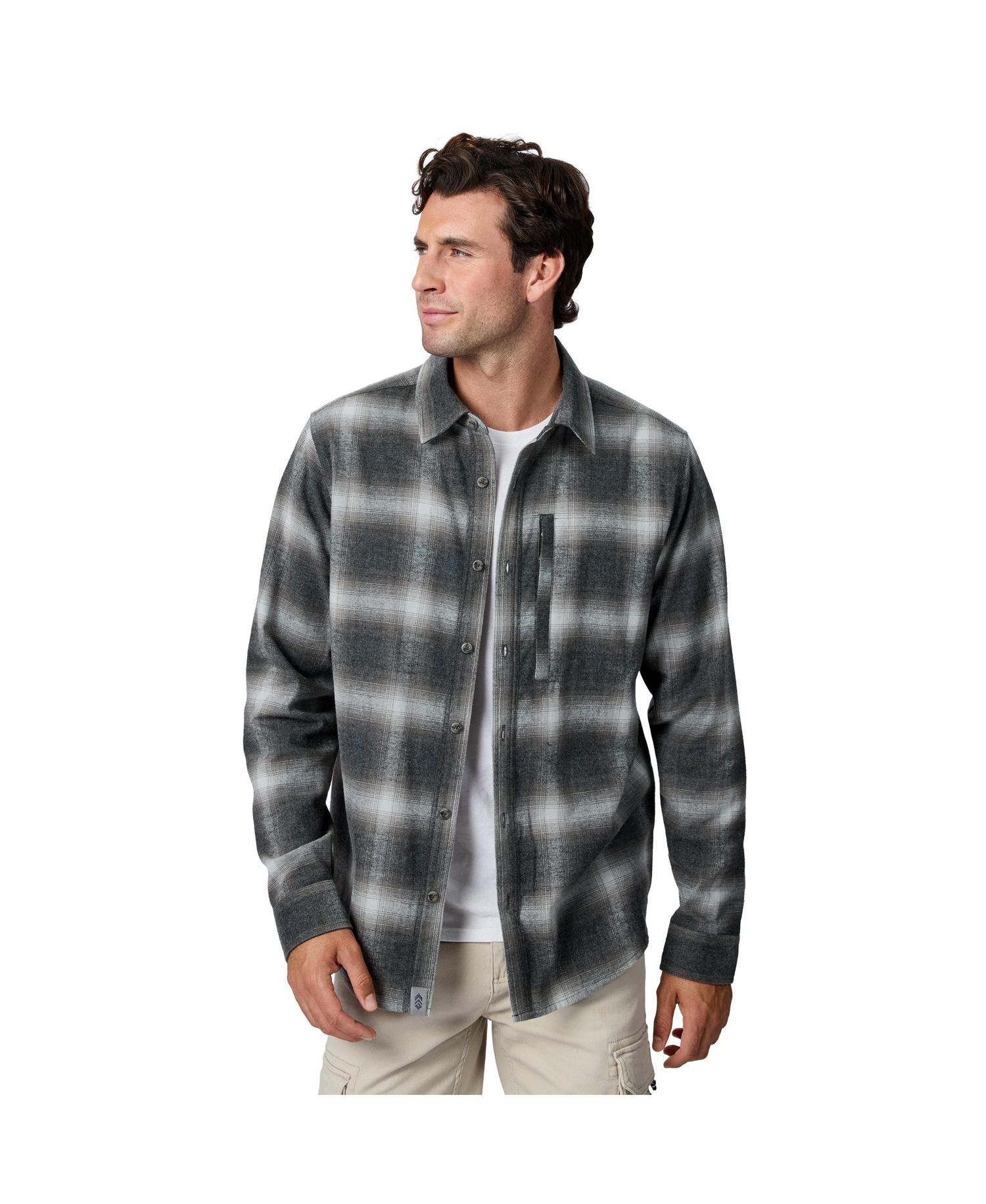 Men's Easywear Flannel Plaid Long-Sleeve Shirt