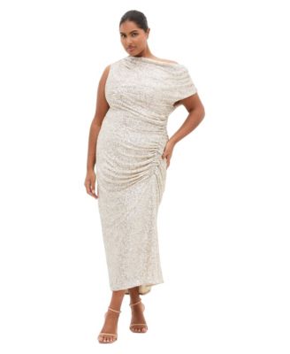 Women's Sequin Star Off Shoulder Maxi Dress