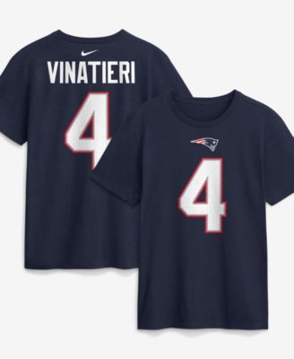 Men's New England Patriots Adam Vinatieri Crewneck T-Shirt