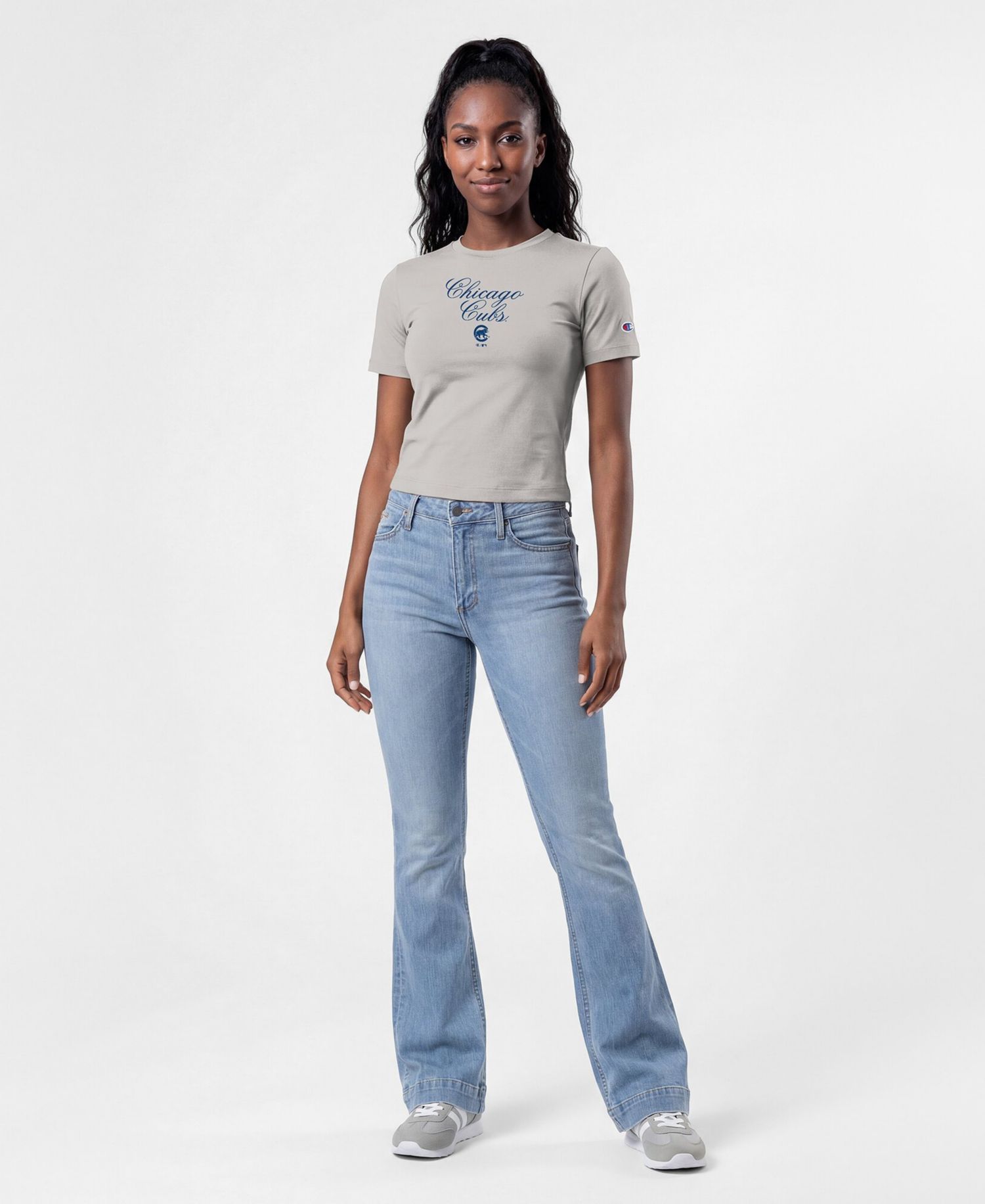Women's Chicago Cubs Fitted Cropped T-Shirt