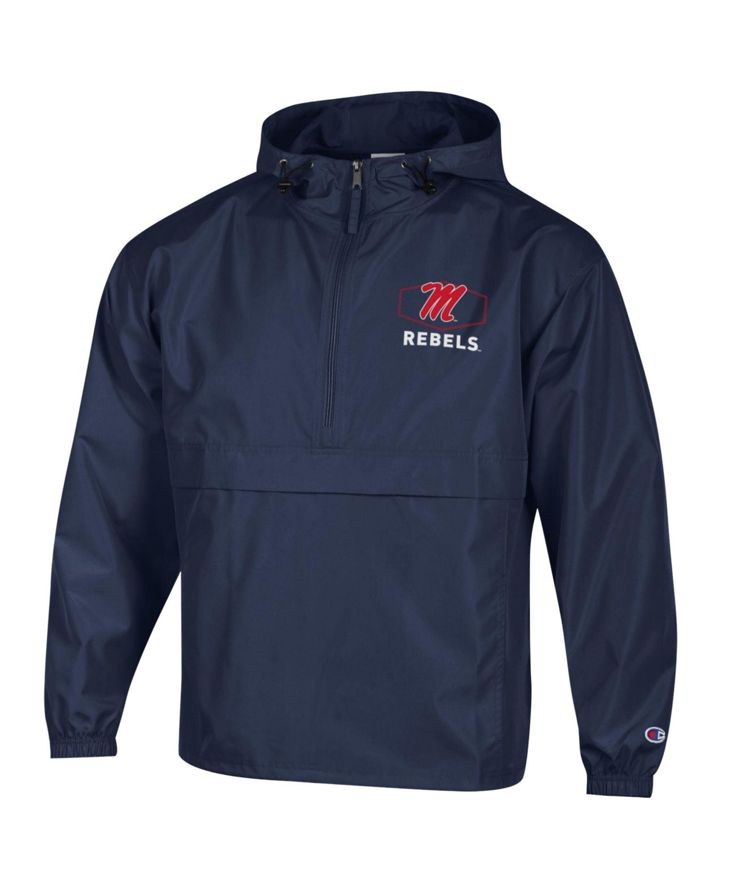 Men's Navy Ole Miss Rebels Delay Packable Half-Zip Jacket