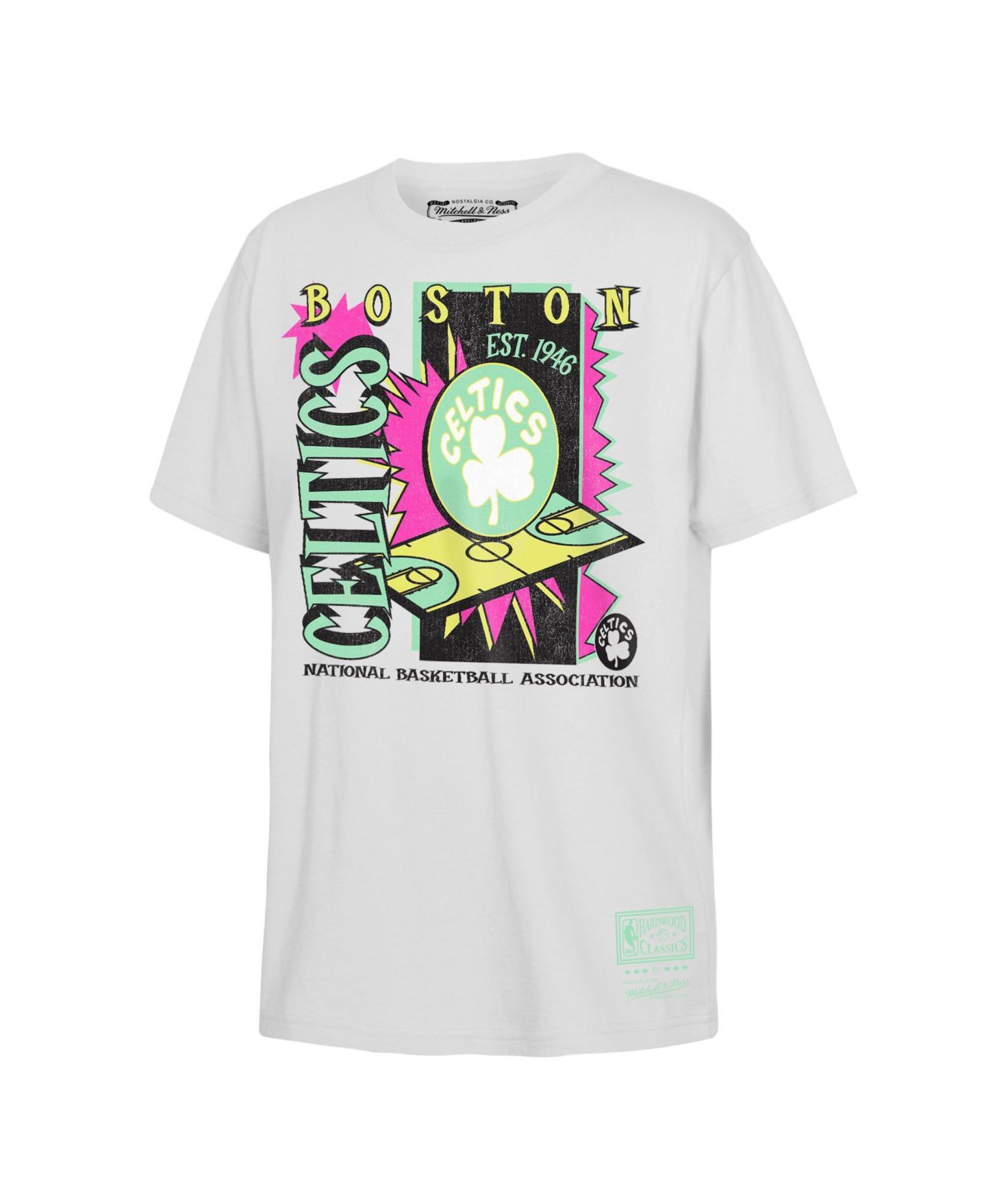 Детская футболка Mitchell & Ness Boston Celtics Neon Court Shock Distressed Retro — фото 1