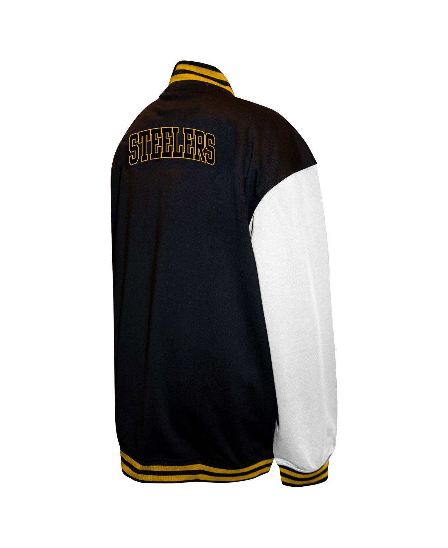 Men's Black Pittsburgh Steelers Big Tall Full-Snap Varsity Jacket