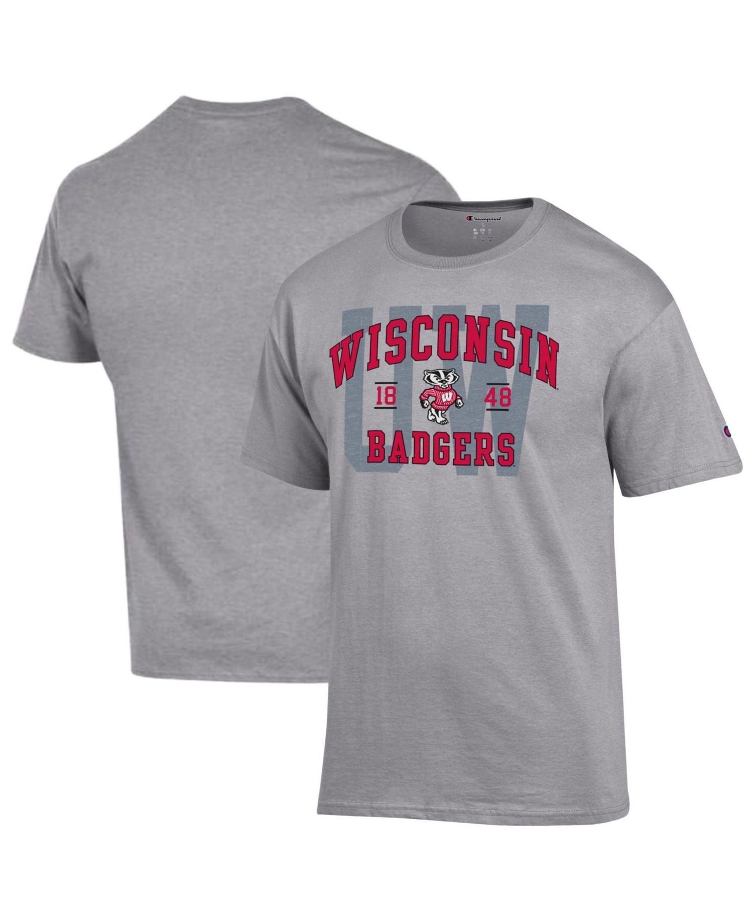 Men's Heather Gray Wisconsin Badgers Varsity T-Shirt