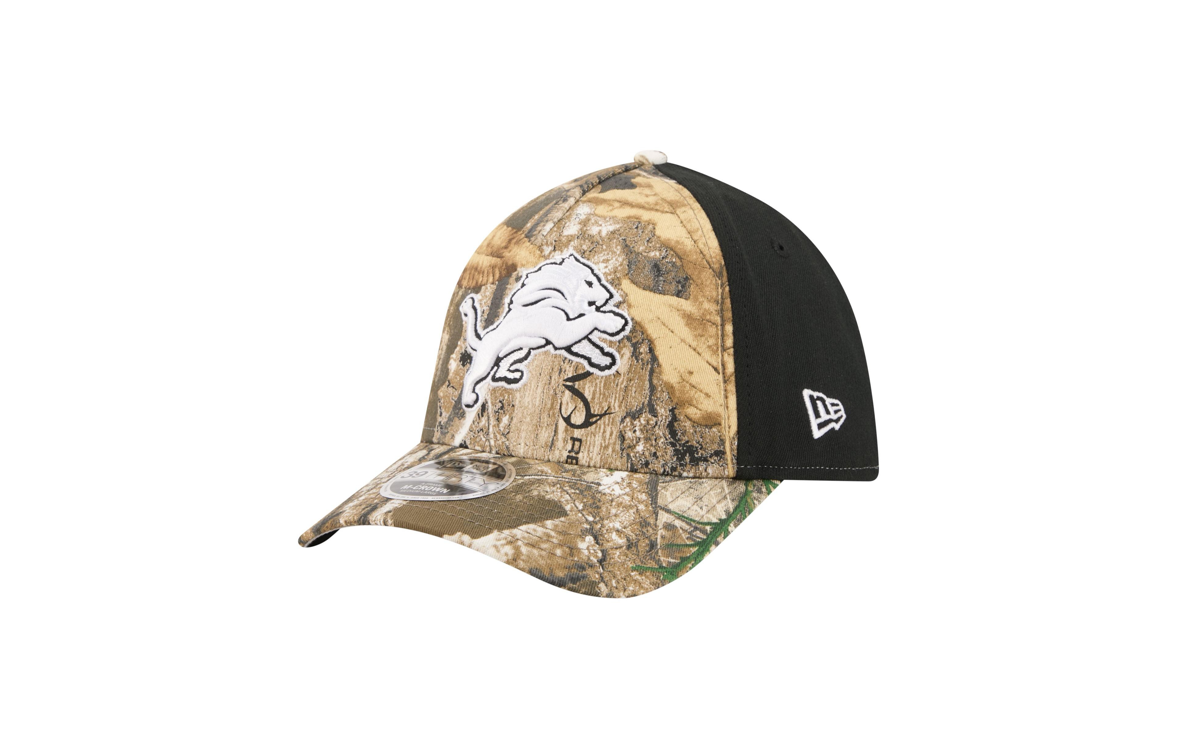 New Era Detroit Lions Real Tree 39THIRTY Stretch Fit Baseball Cap