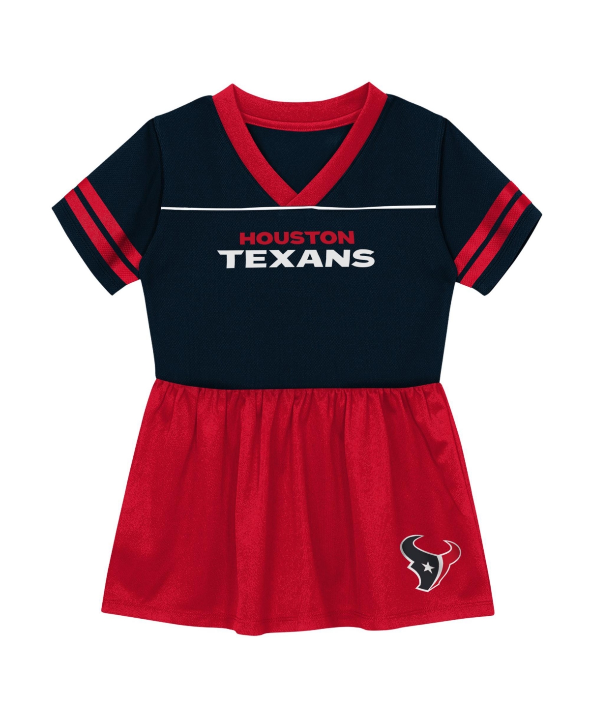 Outerstuff Toddler Girls' 2T-5T Houston Texans Stadium Lights V-Neck Short-Sleeve Jersey Dress