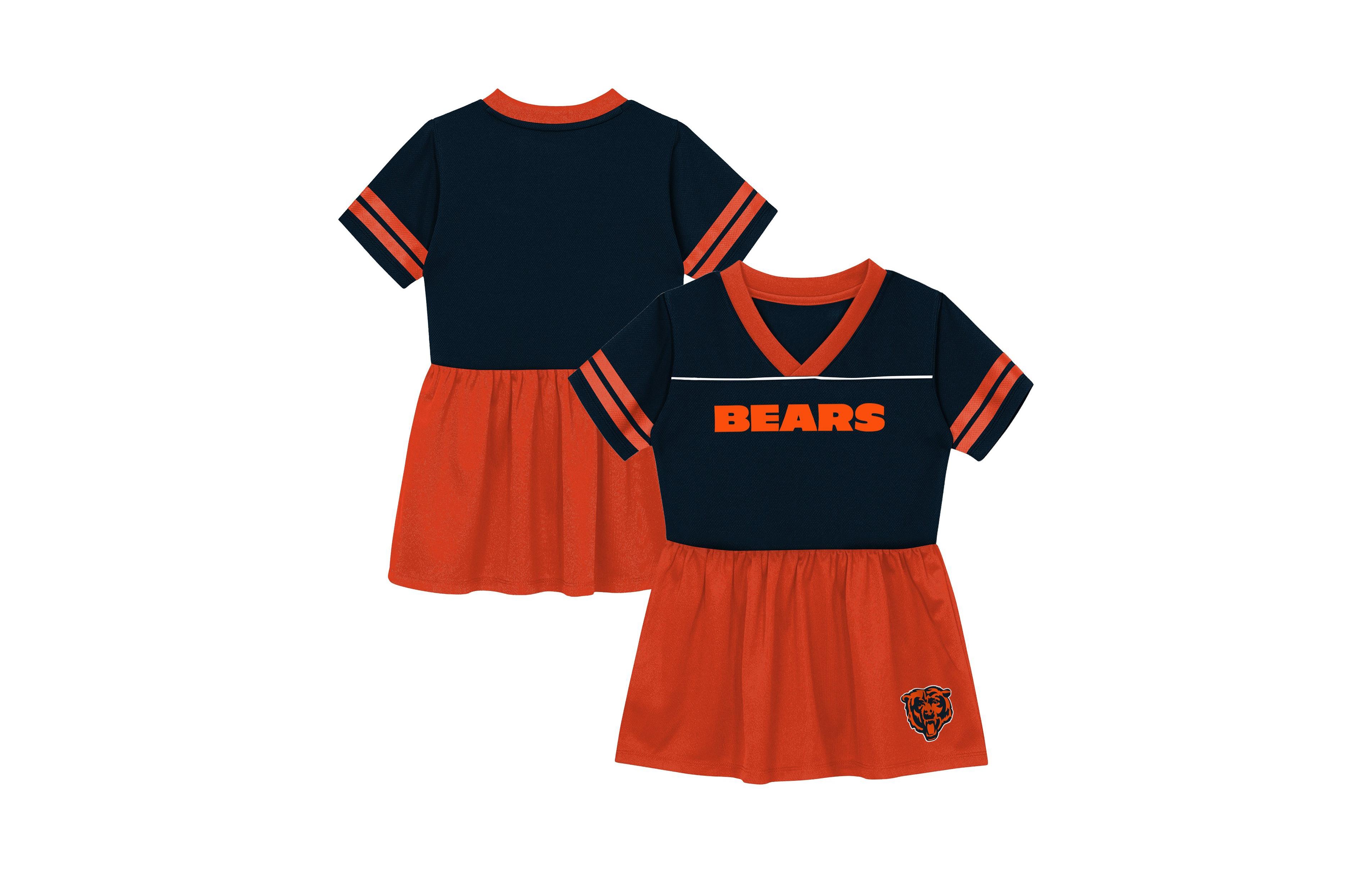 Outerstuff Toddler Girls' 2T-5T Chicago Bears Stadium Lights V-Neck Fit & Flare Short-Sleeve Dress