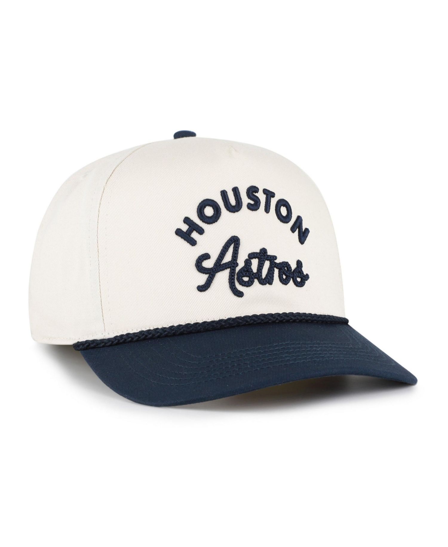 Men's and Women's Natural/Navy Houston Astros Rope Script Hitch Adjustable Hat