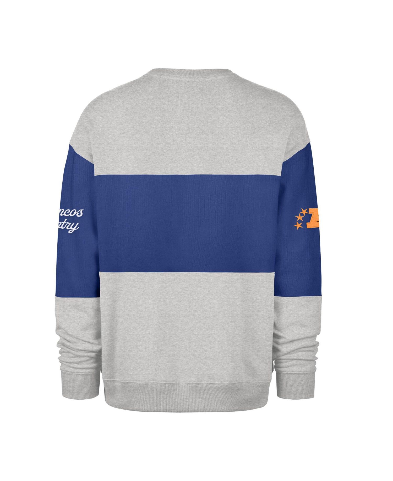 Men's Denver Broncos Blockfield Maximalist Crewneck Design Embroidered Graphics Sweatshirt