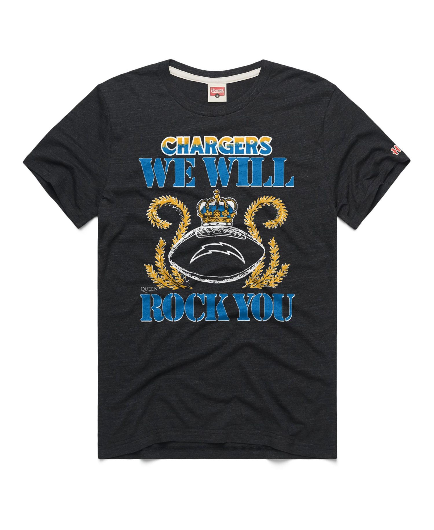 Men's and Women's Charcoal Los Angeles Chargers 2026 NFL Schedule Queen Tri-Blend T-Shirt