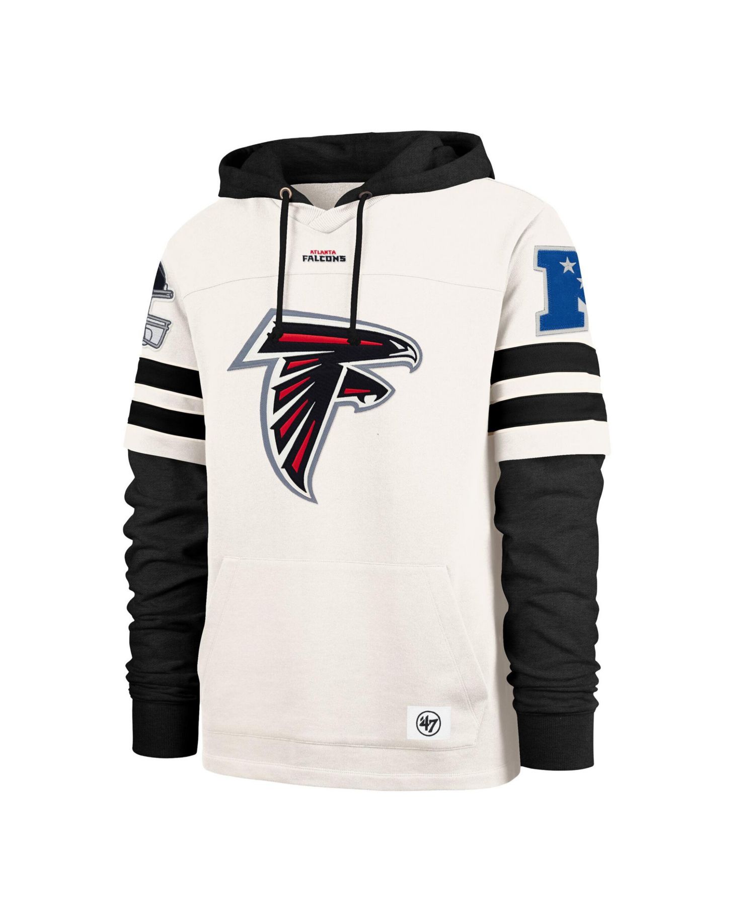 Men's Cream Atlanta Falcons Split Zone Cornerback Duo Lacer Hoodie
