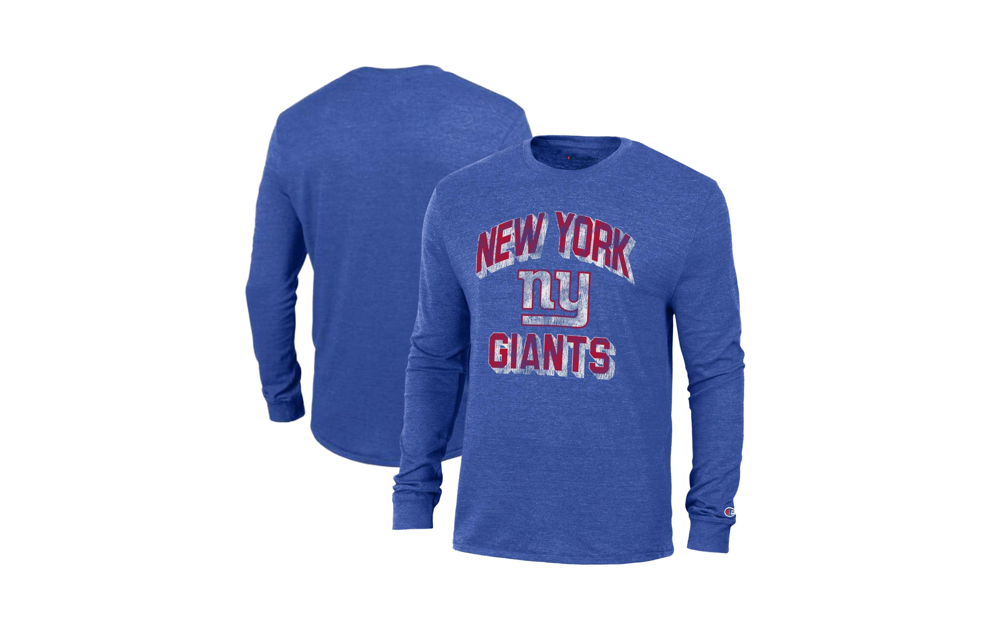 Champion Men's New York Giants Tri-Blend Long-Sleeve T-Shirt