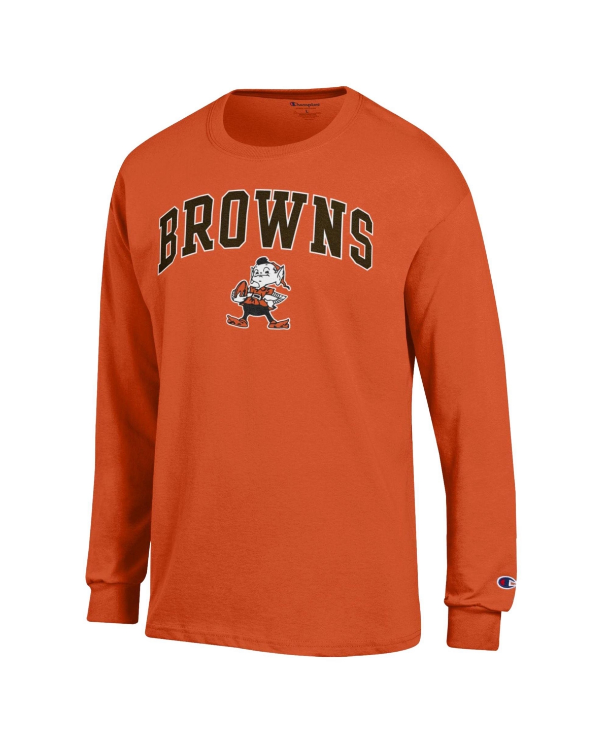 Champion Men's Orange Cleveland Browns Arch Over Logo Long Sleeve T-Shirt