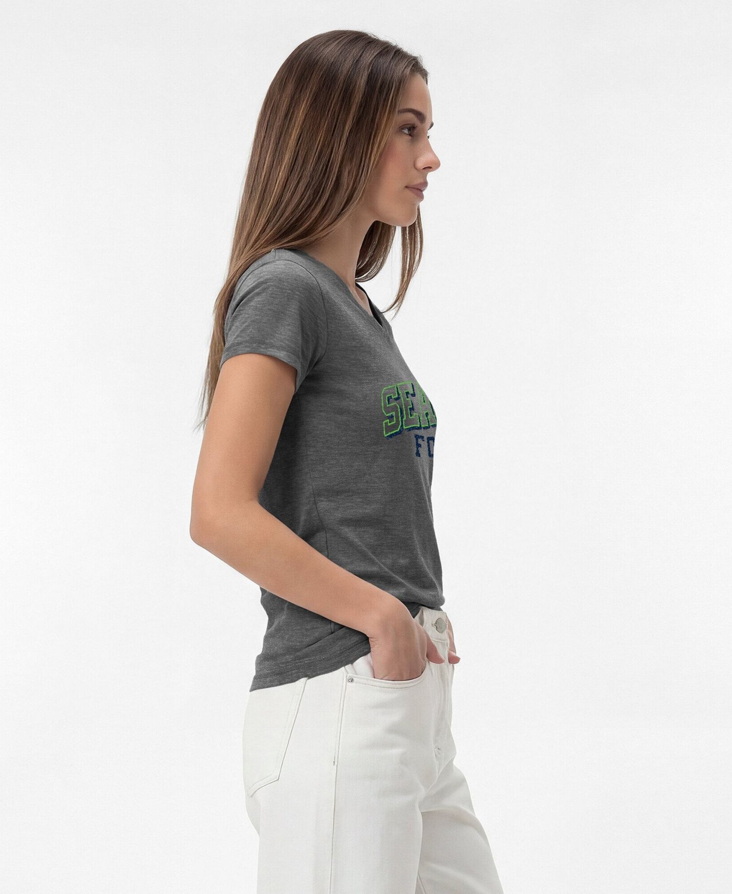 Women's Seattle Seahawks Triumph Tri-Blend V-Neck T-Shirt