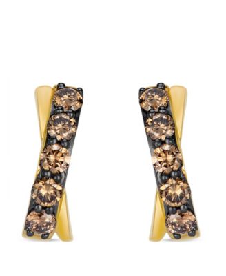 Chocolate Diamond Earrings (0.68 ct. t.w.) in 14k Honey Gold