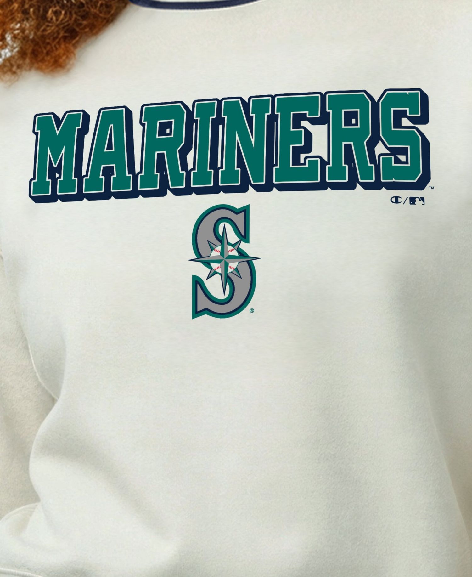 Women's Seattle Mariners Reverse Weave Rib-Knit Sweatshirt