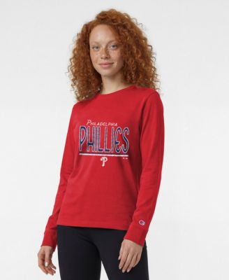 Women's Philadelphia Phillies Long-Sleeve Crewneck T-Shirt
