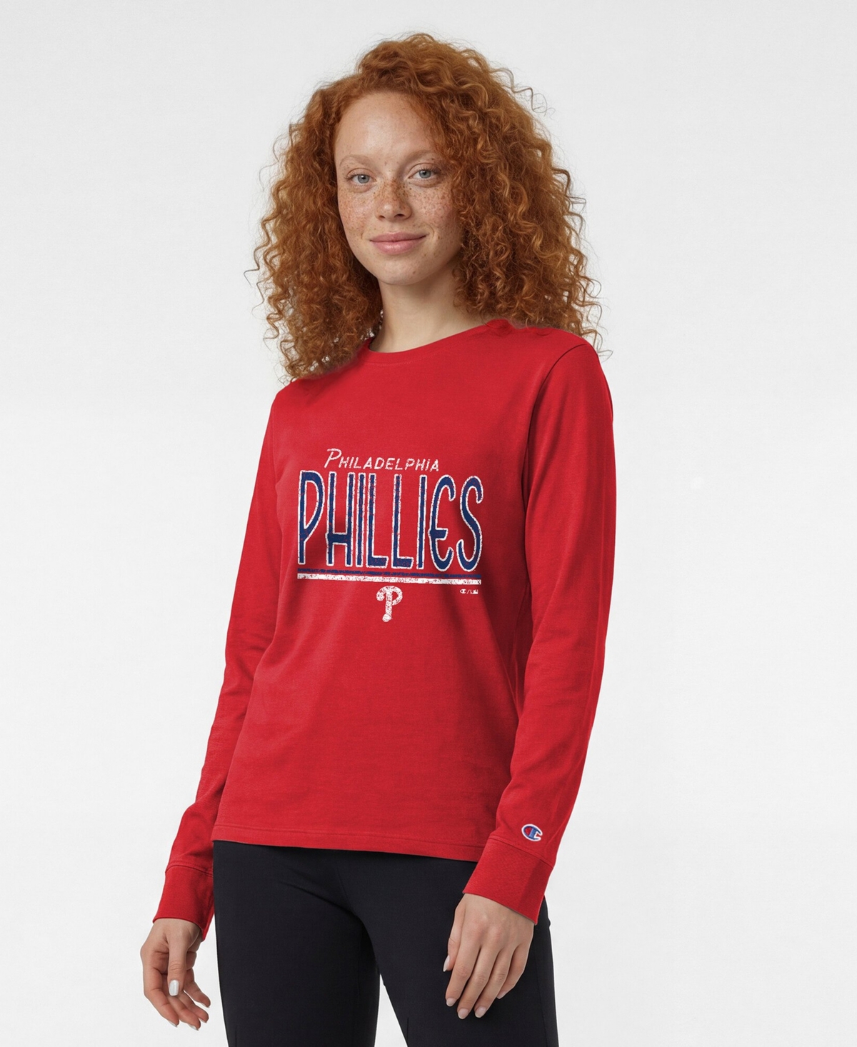 Champion Women's Philadelphia Phillies Long-Sleeve Crewneck T-Shirt