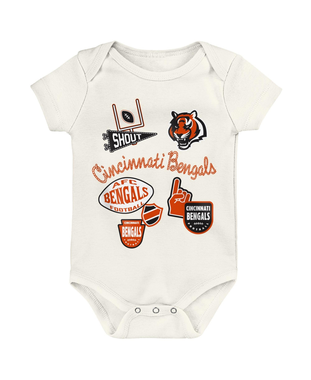 Outerstuff Baby Boys' and Girls' Cincinnati Bengals Littlest Player Short-Sleeve Three-Piece Bodysuit Set