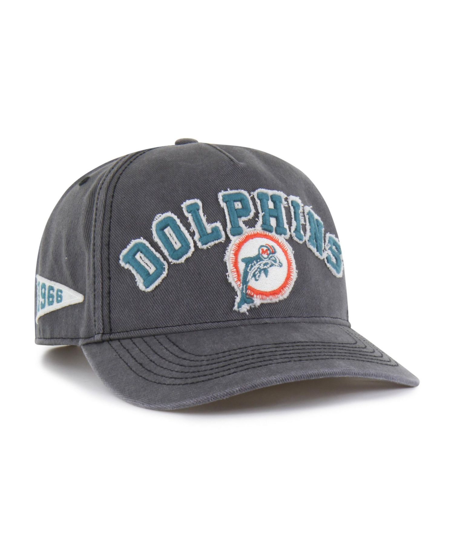 Men's Charcoal Miami Dolphins Throwback Calderwood Well Worn Hitch Adjustable Hat