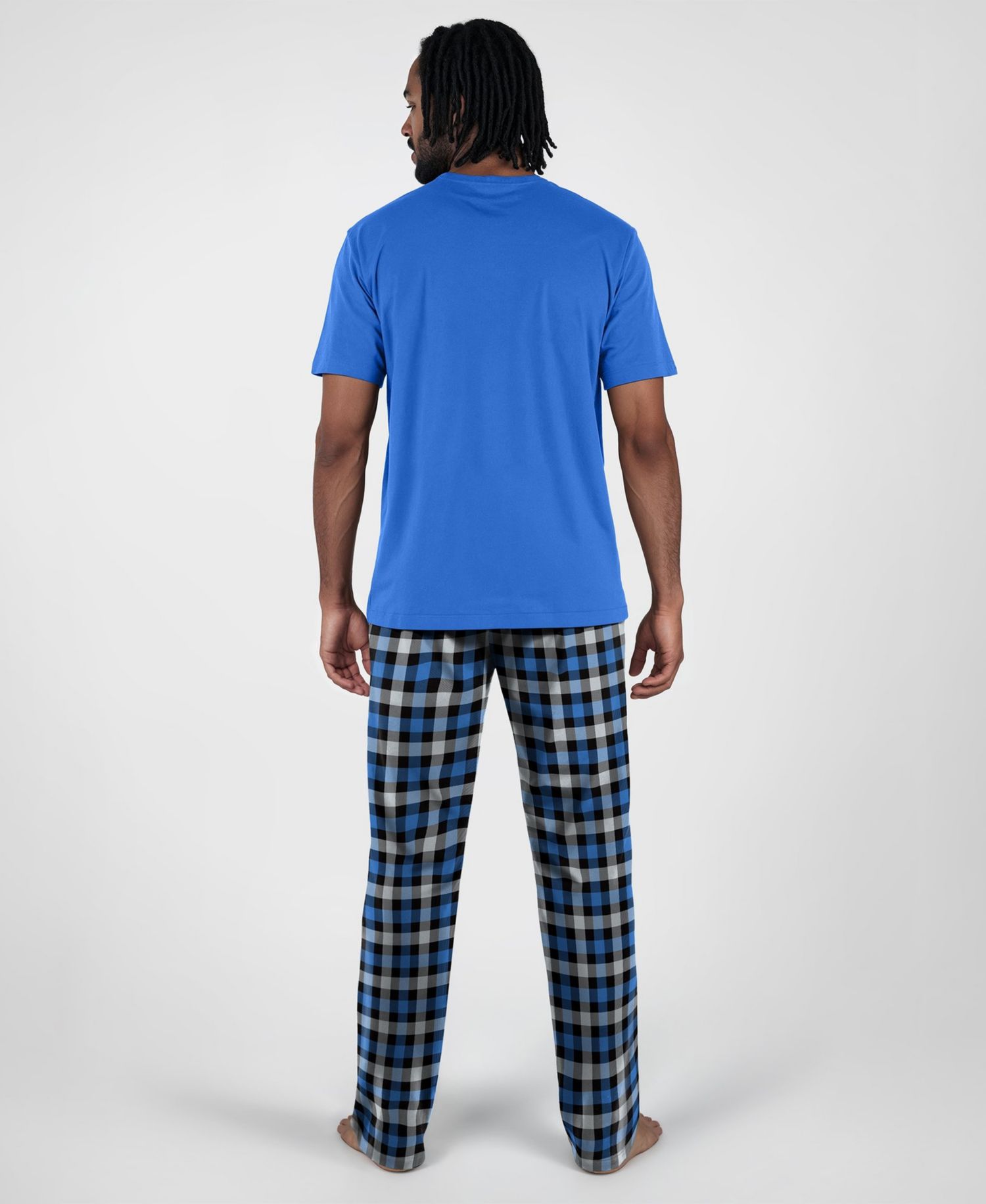 Men's Detroit Lions Highland Plaid Short-Sleeve Sleep Set, 2-Piece Set