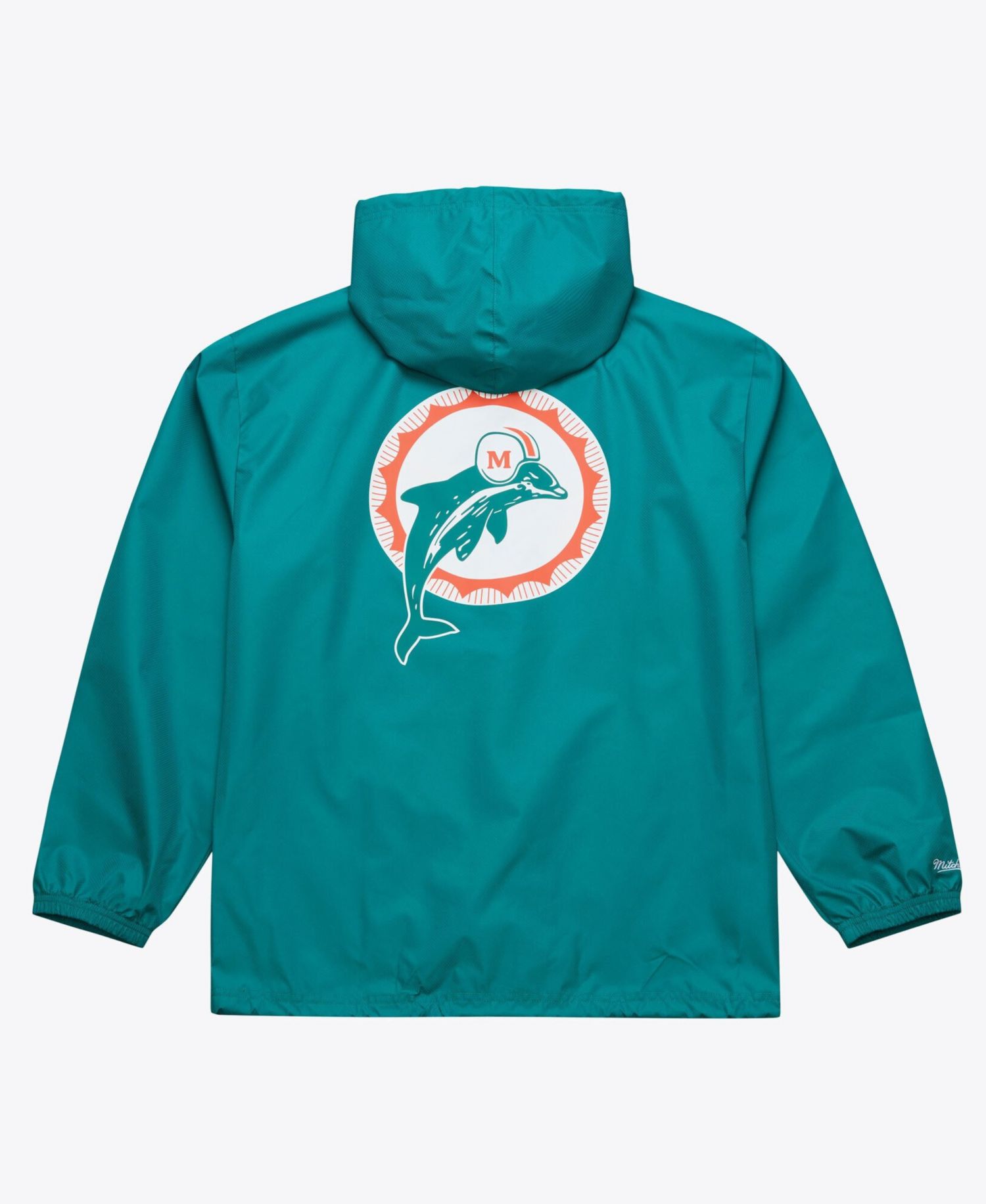 Men's Aqua Miami Dolphins Coaches Full-Snap Hooded Windbreaker Jacket