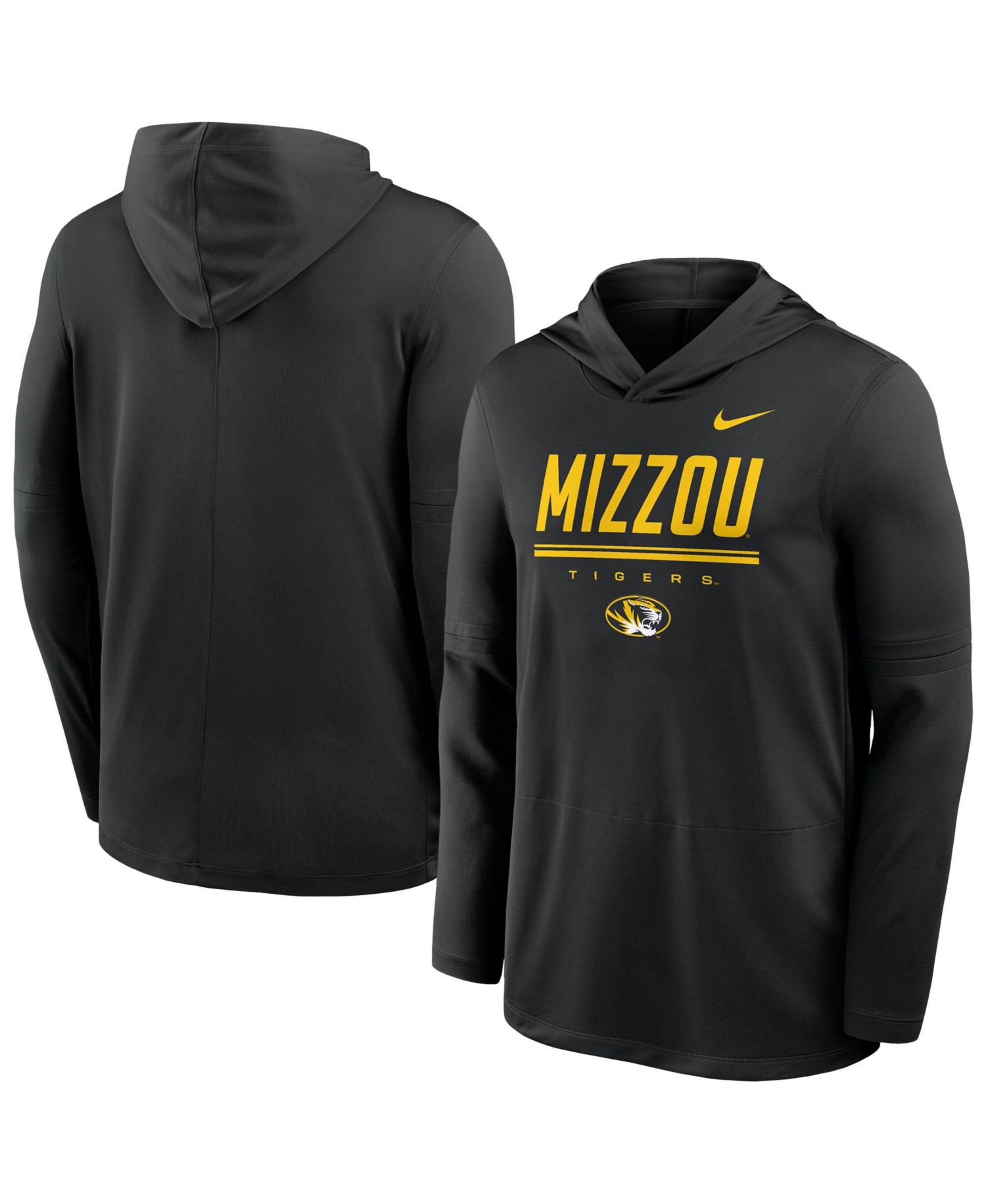 Men's Missouri Tigers 2026 Sideline Dri-FIT Long-Sleeve Removable-Sleeve Hoodie