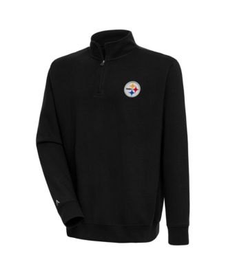 Men's Black Pittsburgh Steelers Victory Quarter-Zip Pullover Jacket