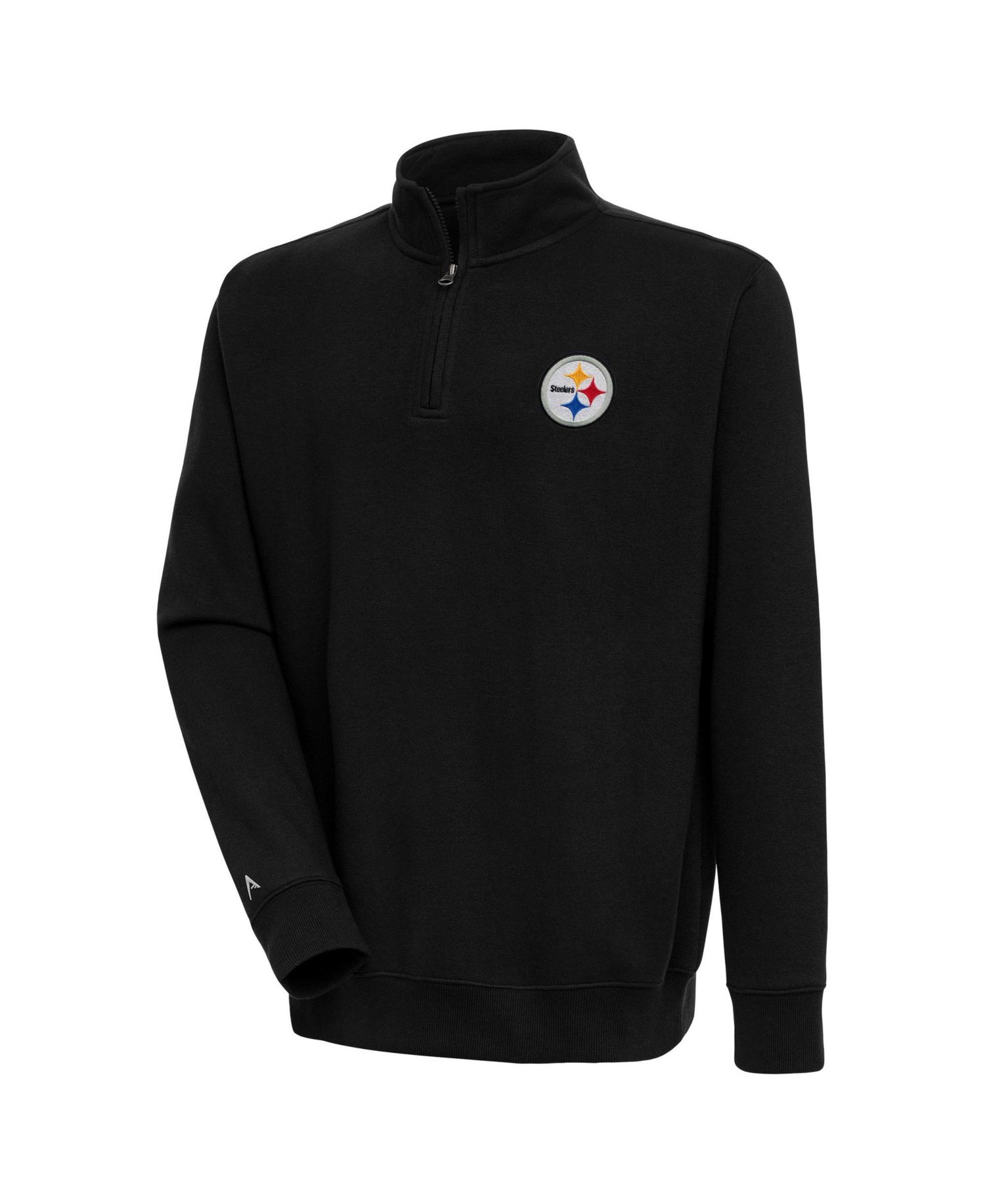 Men's Black Pittsburgh Steelers Victory Quarter-Zip Pullover Jacket