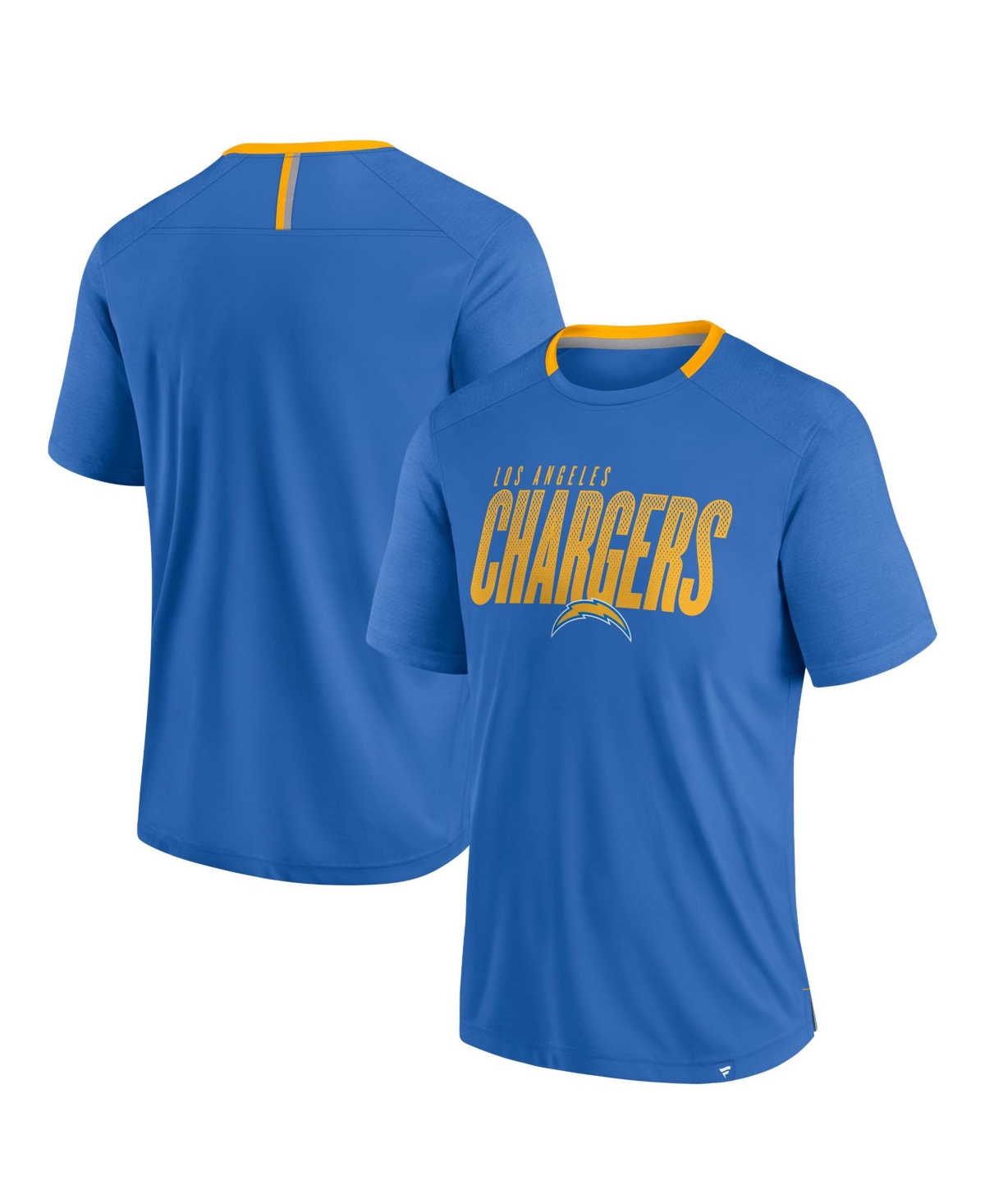 Fanatics Men's Los Angeles Chargers Defender Fade Slant Crewneck Short-Sleeve T-Shirt