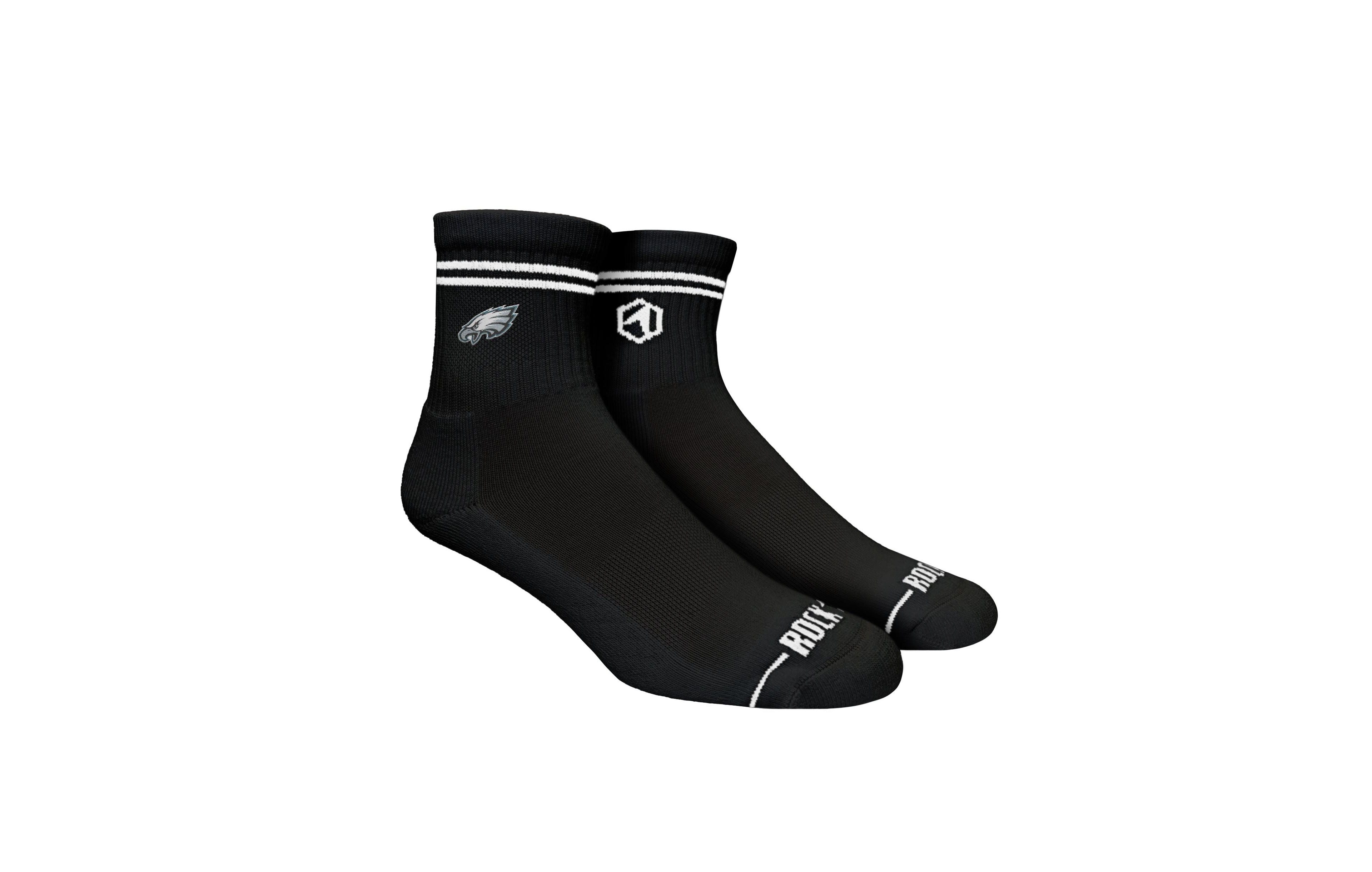 Rock Em Socks Men's and Women's Philadelphia Eagles Stripe Quarter Socks