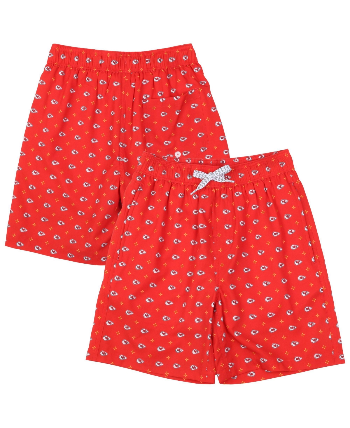 Wes & Willy Boys' 4-20 and Girls' 4-16 Kansas City Chiefs Fleur Four-Way-Stretch Swim Trunks