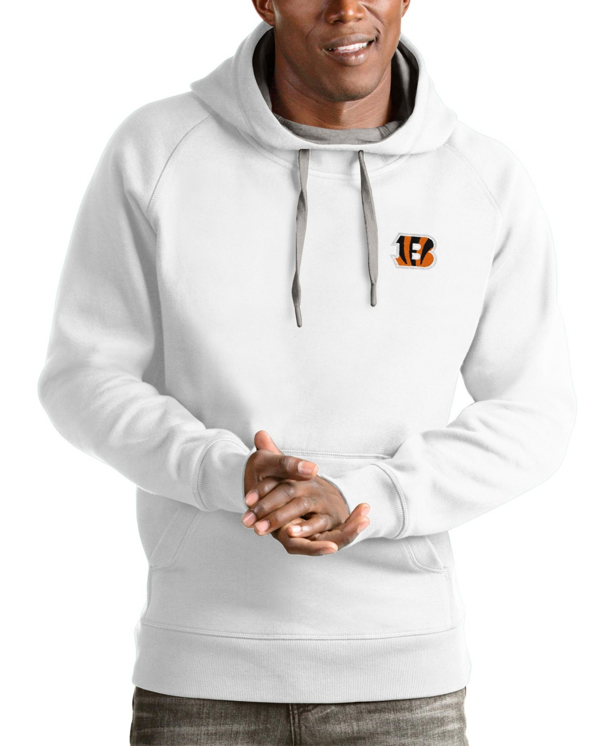 Antigua Men's Cincinnati Bengals Victory Twill-Applique Graphics Pullover Hoodie