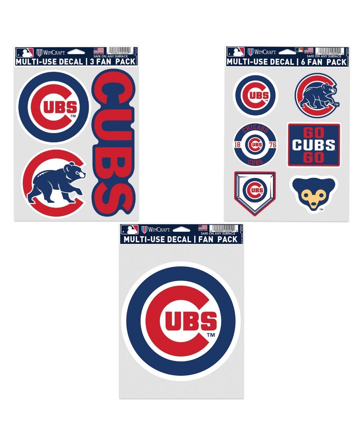 Wincraft 3-pack Chicago Cubs Fan Decal Set In No Color