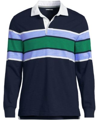 Men's Long Sleeve Lightweight Slub Rugby Polo