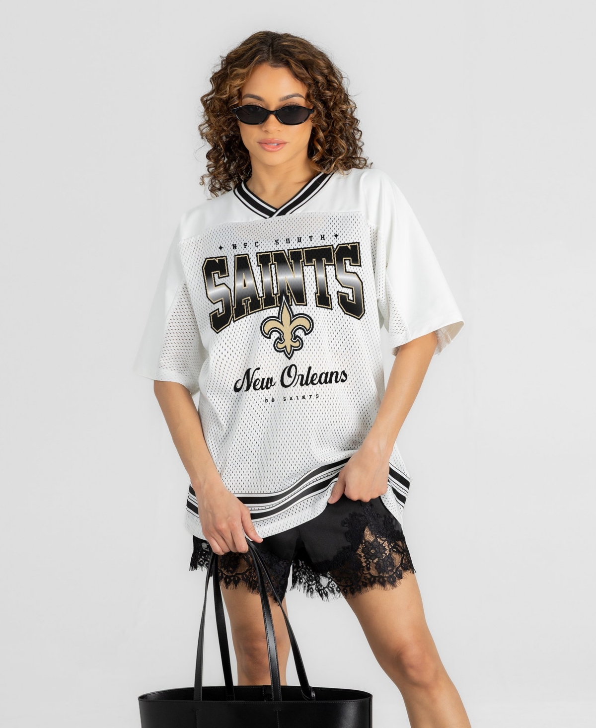 Gameday Couture Women's New Orleans Saints Squad Mentality Mesh V-Neck Jersey