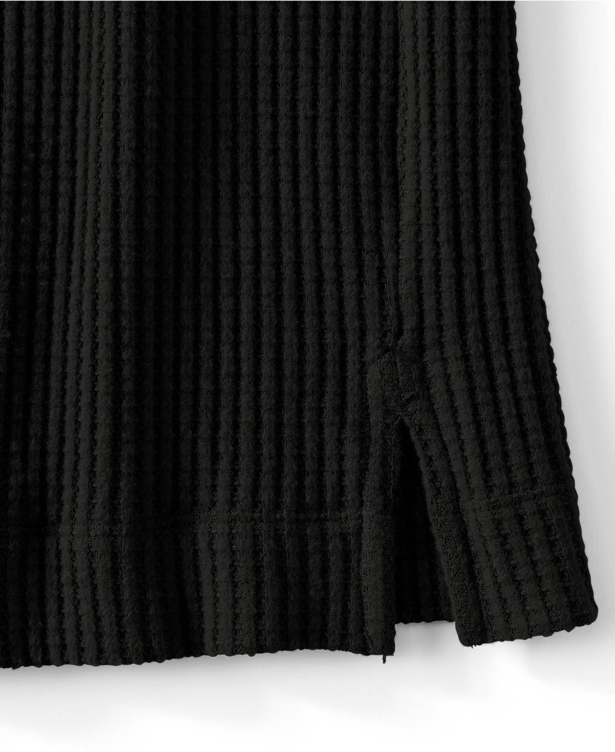 Lands' End Plus Long Sleeve Waffle Shawl Collar Henley