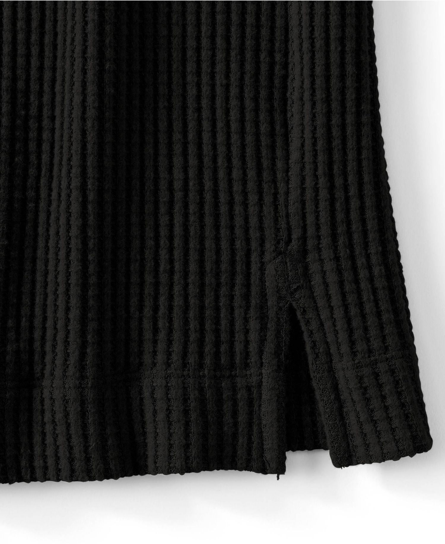 Plus Size Long Sleeve Waffle Shawl Collar Henley