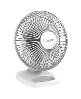 6 Inch 2002W 2 Speed Personal Portable Table Fan with Storage Tray, White