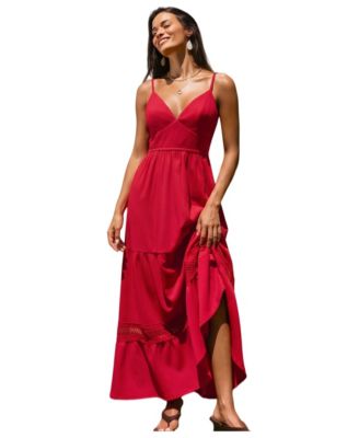 Women's V-Neck Beach Maxi Dress