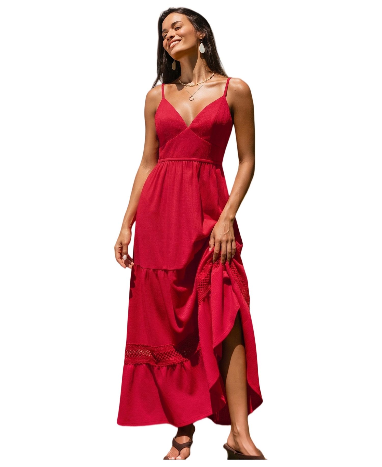 Women's V-Neck Beach Maxi Dress