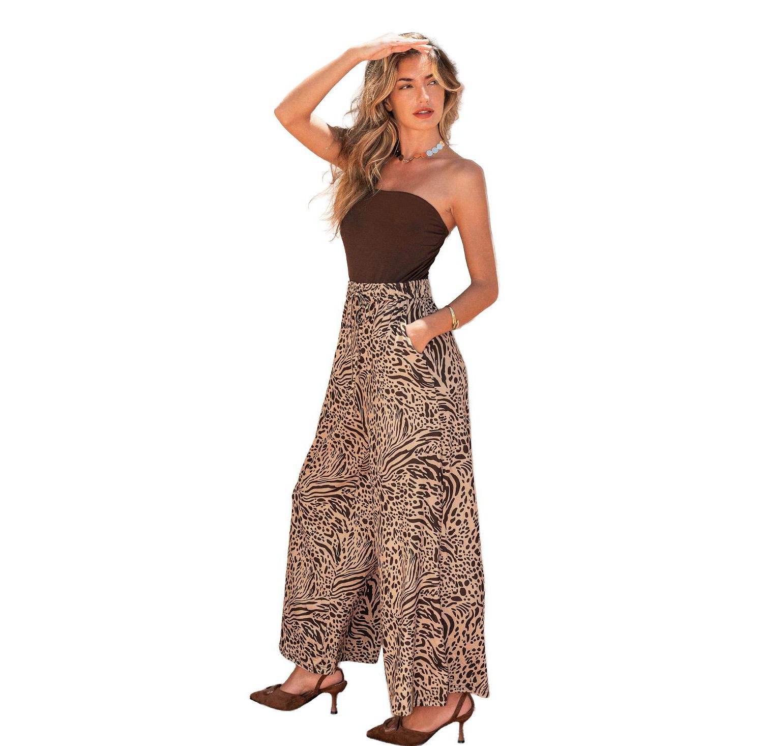 Women's Big Plans Animal Print Wide-Leg Jumpsuit