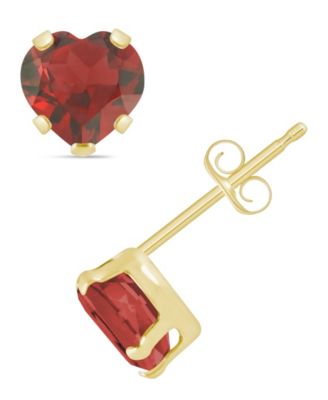 Stud Earrings in 10k Yellow Gold (Available in Amethyst, Pink Topaz, Blue Topaz, Peridot, Garnet, Citrine, and Black Onyx)