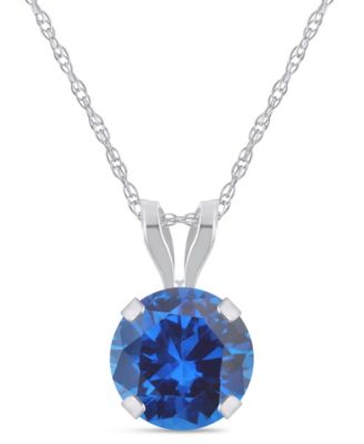Lab-Grown Emerald (3/4 ct. t.w.) Pendant Necklace in 10k White Gold (Also available in Lab-Grown Opal, Ruby, and Sapphire)